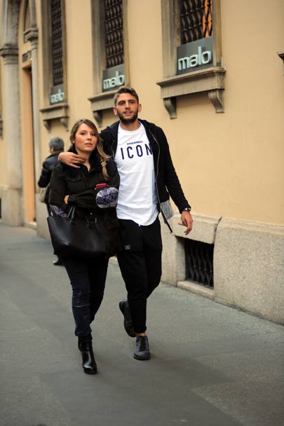 L’attaccante del Sassuolo  marcato stretto dalla fidanzata per il consueto rito dello shopping (Olycom)
